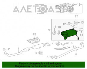 Silentioză spate a Toyota Camry v50 12-14 usa LE cu un capăt neoriginal, cu lovituri.