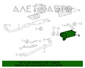 Глушитель задняя часть бочка Toyota Avalon 13-18 2.5 hybrid, вмятины