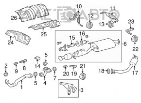 Silentiosul partea din spate cu teava pentru Lexus RX450h 10-15