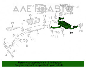 Silentiosul din spate cu teava pentru Lexus NX300 18-21