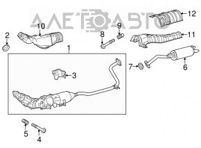 Silencer spate cu baie Toyota Prius V 12-17 cu lovituri.