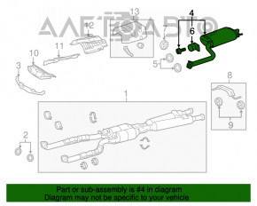 Silentioză spate cu teacă dreapta pentru Lexus LS460 LS600h 07-12 cu lovituri.