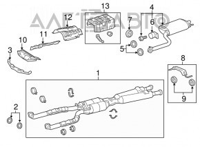 Silentioză spate cu teacă dreapta pentru Lexus LS460 LS600h 07-12 cu lovituri.