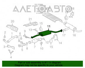 Глушитель задняя часть с бочкой Lexus RX350 16-22