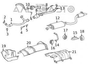 Suport intermediar pentru tăcerea Toyota Highlander 20-22 3.5