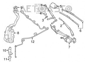 Frânghie de ștergător stânga Mercedes CLA 14-19