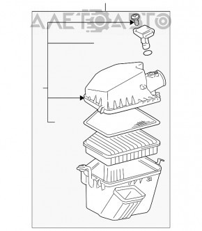 Corpul filtrului de aer pentru Lexus GS350 07-11, complet asamblat.