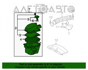 Corpul filtrului de aer pentru Lexus GS350 07-11, complet asamblat.