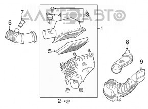 Corpul filtrului de aer pentru Lexus NX200t NX300 15-21, complet asamblat.