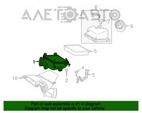 Corpul filtrului de aer Toyota Highlander 14-19 2.7, 3.5 partea de jos