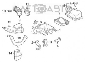 Corpul filtrului de aer Toyota Avalon 13-18 3.5 parte superioară nou OEM original