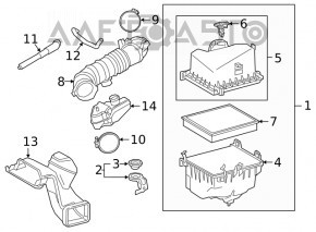 Corpul filtrului de aer capacul superior cu debitmetrul Toyota Camry v70 18- nou OEM original