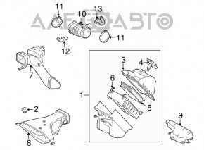 Conducta de aer la filtru Lexus RX450h 10-15 sunt rupte fixările