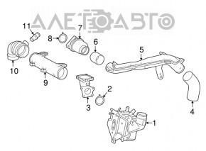 Furtunul intercoolerului drept pentru Lexus NX200t NX300 15-21, al treilea.