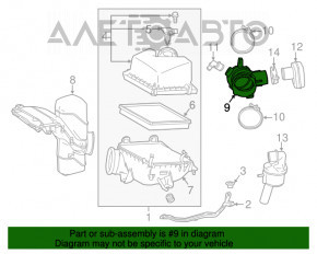 Tubul de admisie cu colector pentru Lexus RX350 16-22 cu rezonator.