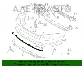 Moldura bara spate VW Jetta 19- crom