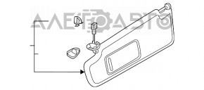 Capacul dreapta VW Jetta 19- gri, fără cârlig, fără iluminare.