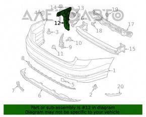 Suportul pentru bara spate dreapta VW Jetta 19- nou OEM original