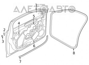 Ușă asamblată față dreapta VW Jetta 19- gri LH7J, keyless, lovitură