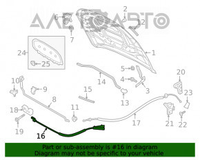 Cablu deschidere capotă VW Jetta 19- față nou OEM original