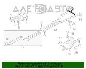 Кронштейн средней части выхлопной трубы BMW 5 F10 11-16 3.0T