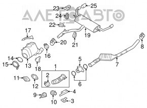 Vârf toba toba dreapta BMW X5 E70 07-13 nou original OEM