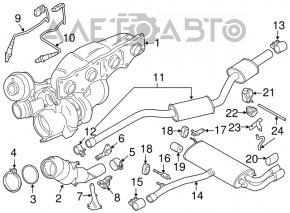 Capacul de evacuare stânga pentru BMW X3 F25 11-17