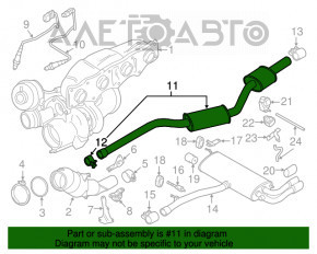 Traseul de evacuare intermediar pentru BMW X3 F25 11-17 2.0T