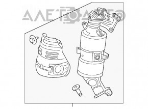 Colector de evacuare cu catalizator pentru Honda Civic X FC 16-21 2.0