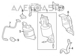 Colector de evacuare frontal cu catalizator pentru Acura MDX 17-20 resturi