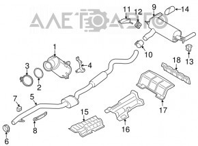 Кронштейн выпускной трассы передний BMW F30 17-18 rwd B46