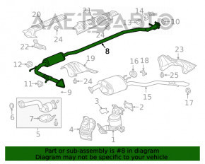 Silencer partea de mijloc Honda Clarity 18-21 SUA