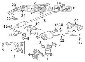 Silencer partea de mijloc Honda Clarity 18-21 SUA