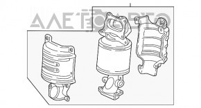 Colector de evacuare spate cu catalizator pentru Acura MDX 17-20 restul