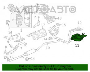 Глушитель задняя часть с бочкой левый Honda Civic X FC 17-21 1.5T