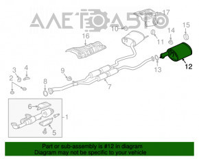 Silencer spate bara stânga Acura TLX 15-17 AWD