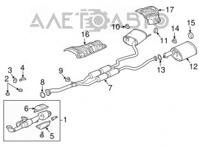 Silencer spate bara stânga Acura TLX 15-17 AWD