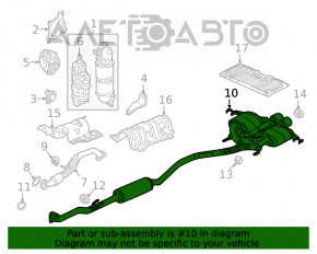 Глушитель задняя часть с бочкой Honda Civic X FC 17-21 1.5T Sport