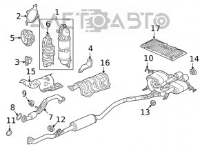 Глушитель задняя часть с бочкой Honda Civic X FC 17-21 1.5T Sport