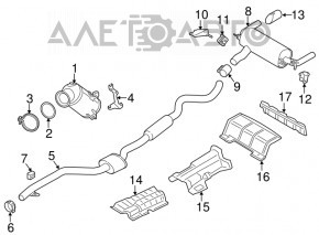 Vârf toba BMW 3 F30 17-18 B46 crom nou original OEM