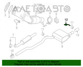 Suportul de evacuare din spate dreapta pentru BMW X1 F48 16-22, nou, original OEM.