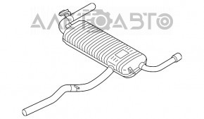 Silencer spate cu teava pentru BMW X1 F48 16-22 B46 AWD sub clapeta.