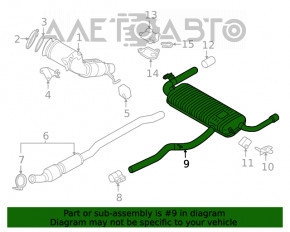 Silencer spate cu teava pentru BMW X1 F48 16-22 B46 AWD sub clapeta.