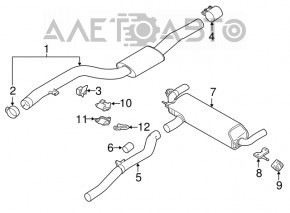 Выпускная трасса задняя часть BMW 7 G12 16-22 B58