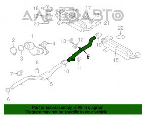 Fasciculul de evacuare din spate pentru BMW 5 G30 17-23 2.0T