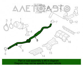 Catalizatorul de evacuare al BMW F30 17-18 rwd B46.