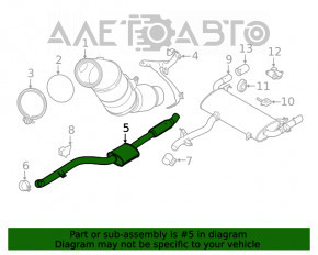 Drumul de evacuare cu un BMW X3 G01 20- 2.0T sub capac, ruginit.