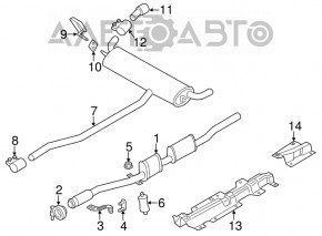 Suportul de evacuare din spate dreapta pentru Mini Cooper Countryman R60 10-16