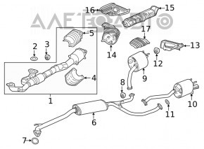 Vârf țeavă de eșapament spate dreapta Acura MDX 17-20 rest nou original OEM