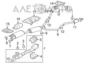 Vârf țeavă de eșapament spate stânga Acura MDX 17-20 rest nou original OEM